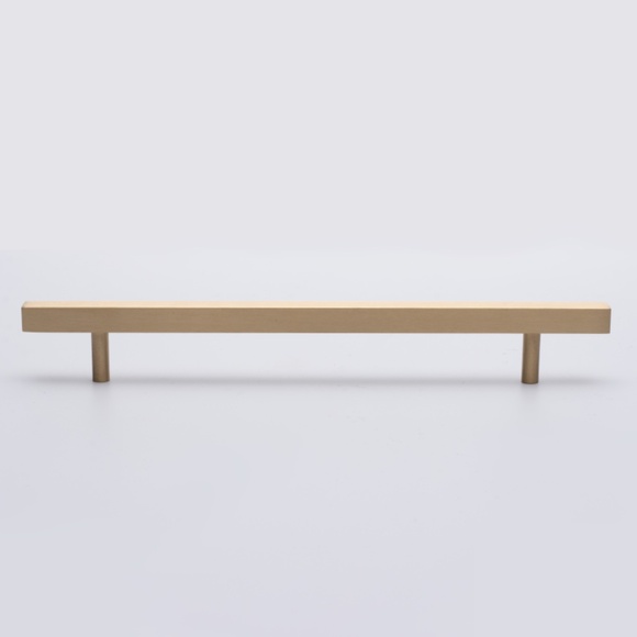 Long Modern  Brass Cabinet Pull -  Pull for Cabinets and Drawers Set of 2 - Picture 3 of 5